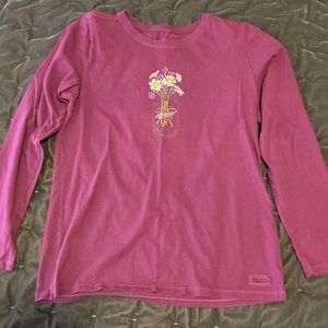 Life is Good Women’s Purple Long Sleeve Graphic Shirt Size Medium